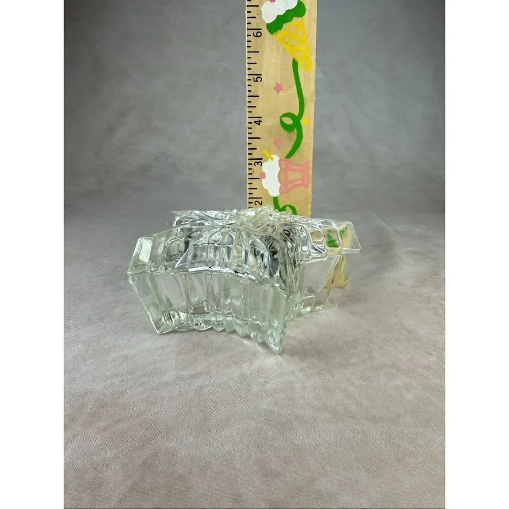 Vintage Clear Celestial Star Lidded Trinket Dish 90s